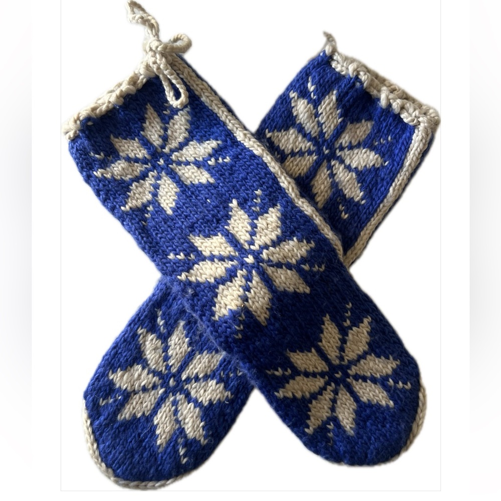 Blue and Ivory Winter Wool Mukluks